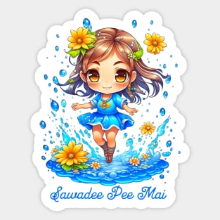 Cute Songkran Girl Sticker